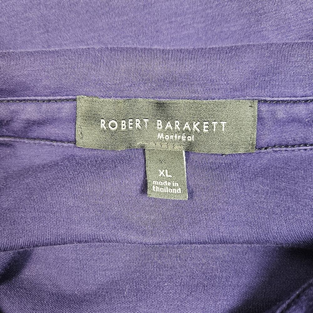 Robert Barakett Long Sleeve Polo Shirt 100% Pima Cotton Purple XL Quiet Luxury - Picture 6 of 6